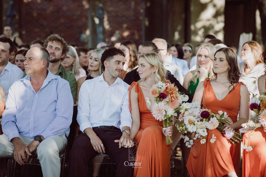 A candid moment from a wedding at Saronsberg wine estate