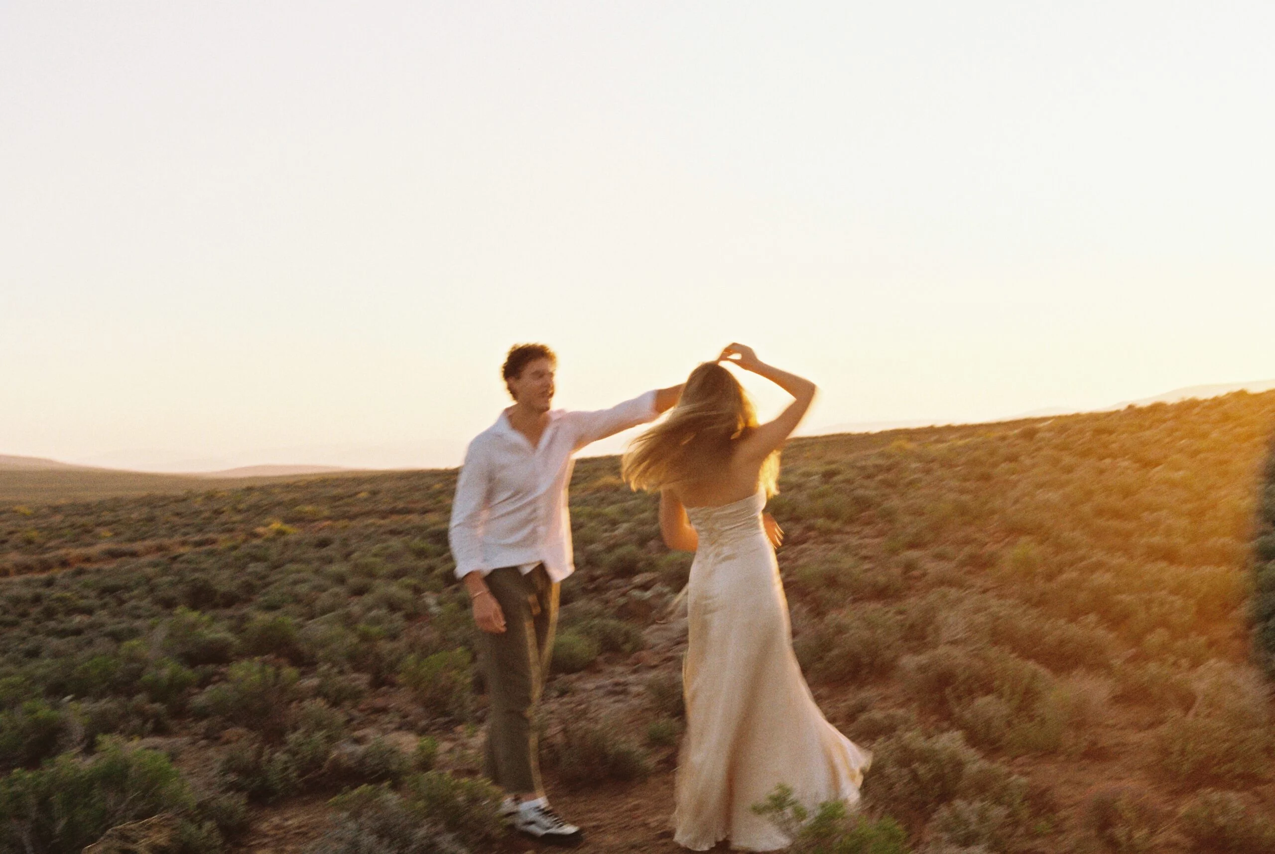 Motion blur of a couple dancing