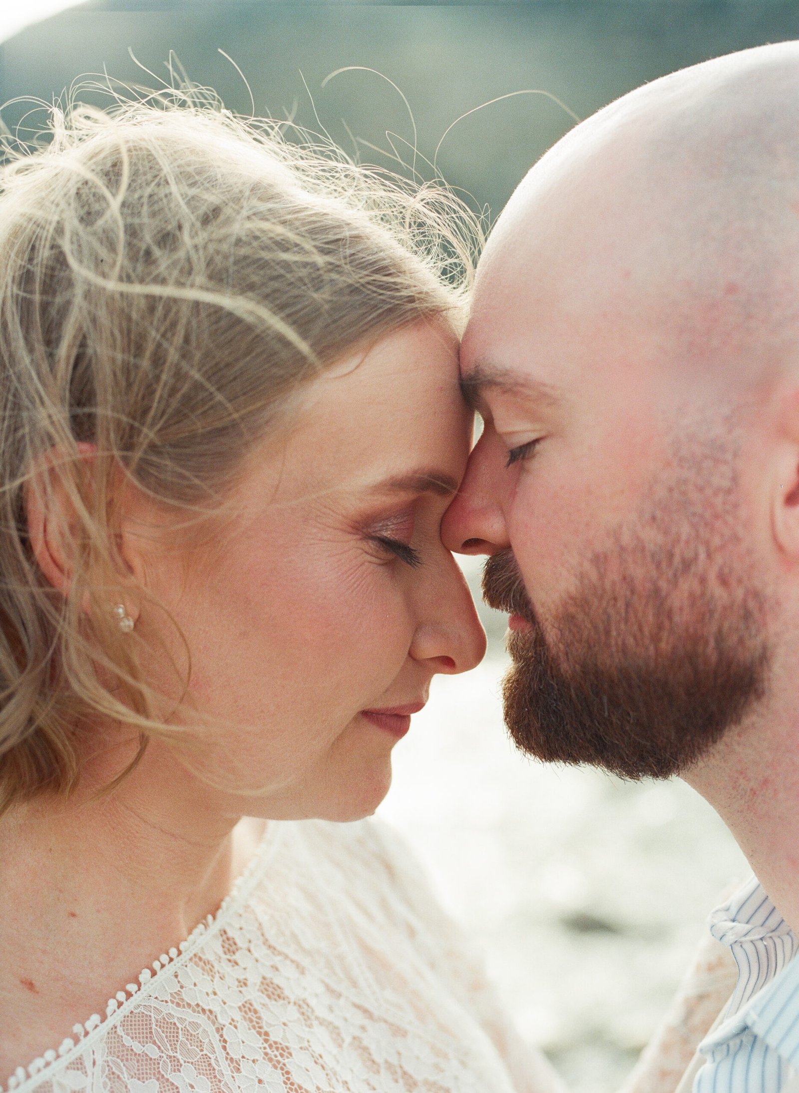 Film image of a wedding couple
