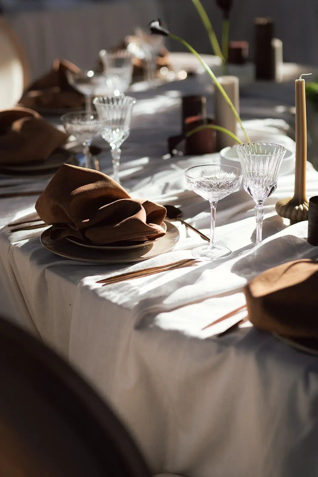 Table setting for a wedding reception