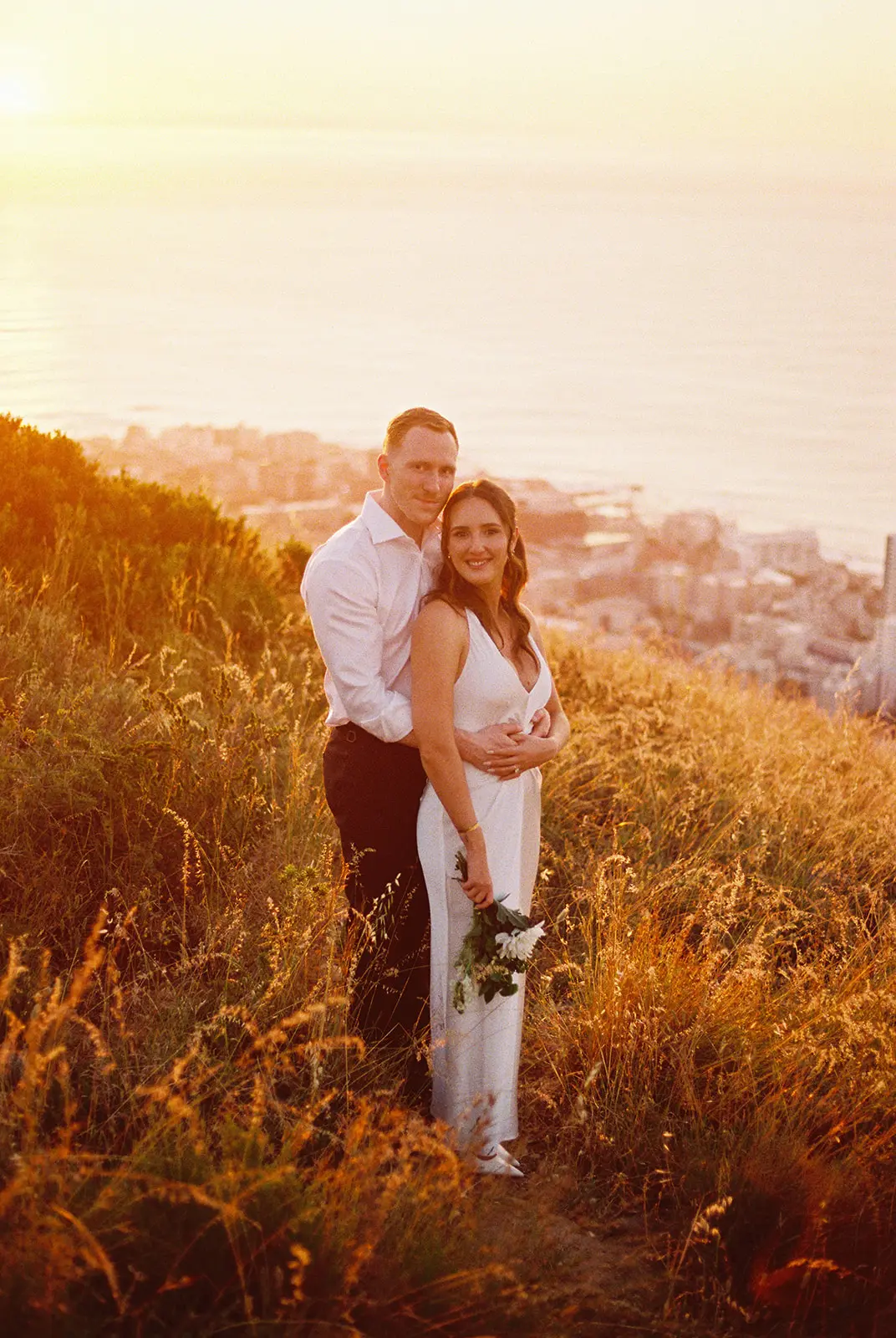 Elopement Photo of a couple on Signal Hill on 35mm film by Curator Photography