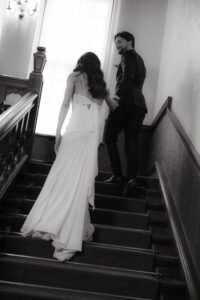 Wedding couple at their old money wedding in Cape Town Club.