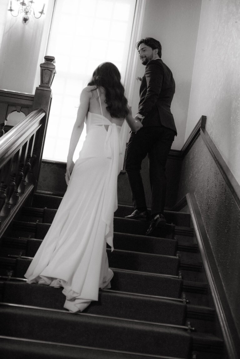 Wedding couple at their old money wedding in Cape Town Club.