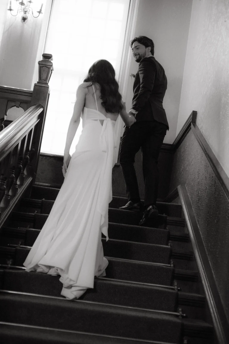 Wedding couple at their old money wedding in Cape Town Club.