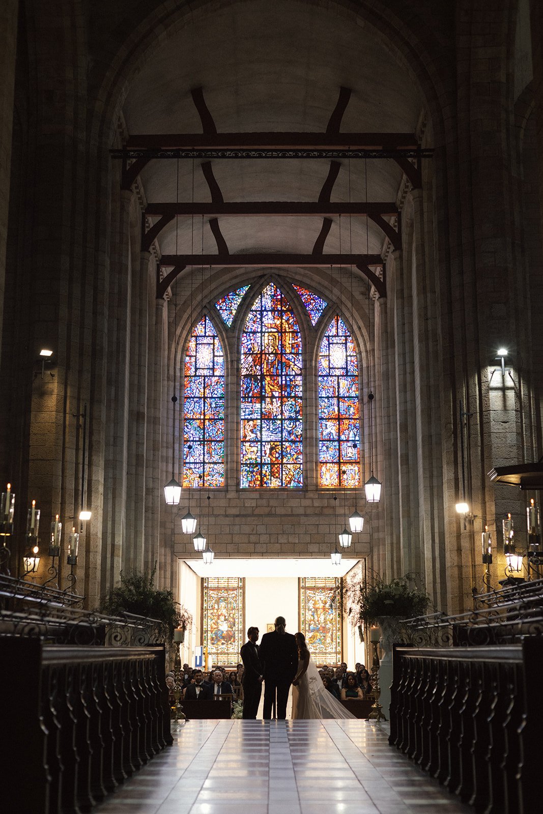 Wedding photography from inside St Georges Cathedral in Cape Town