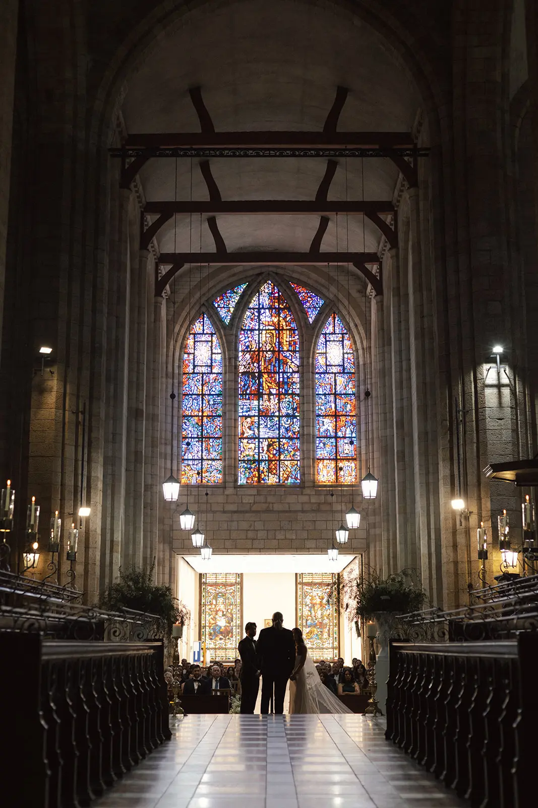 Wedding photography from inside St George's Cathedral in Cape Town